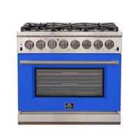 Forno Appliances - Capriasca 5.36 Cu. Ft. Freestanding Dual Fuel Electric Range with Convection Oven - Blue Door - Dark Denim - Front_Zoom