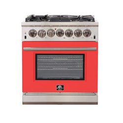 Forno Appliances - Capriasca 4.32 Cu. Ft. Freestanding Gas Range with Convection Oven - Red Door - Red Door - Front_Zoom