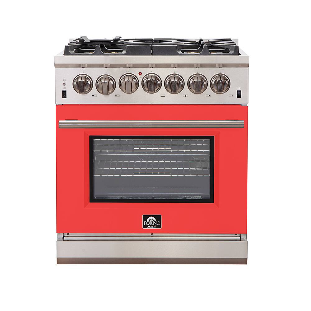 Front. Forno Appliances - Capriasca 4.32 Cu. Ft. Freestanding Gas Range with Convection Oven - Red Door - Red.