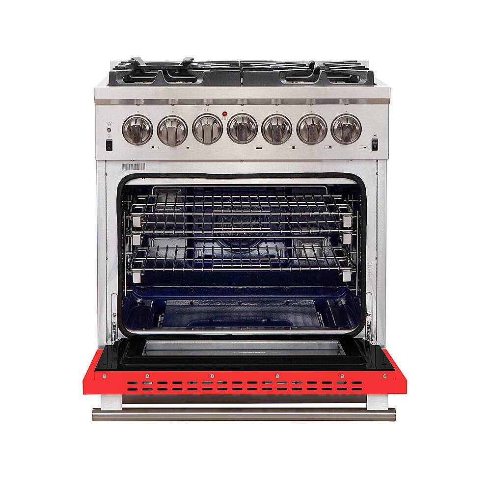 Alt View 1. Forno Appliances - Capriasca 4.32 Cu. Ft. Freestanding Gas Range with Convection Oven - Red Door - Red.