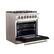 Left. Forno Appliances - Capriasca 4.32 Cu. Ft. Freestanding Gas Range with Convection Oven - Black Door - Black.