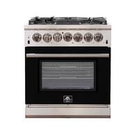 Forno Appliances - Capriasca 4.32 Cu. Ft. Freestanding Gas Range with Convection Oven - Black - Front_Zoom