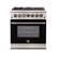 Front. Forno Appliances - Capriasca 4.32 Cu. Ft. Freestanding Gas Range with Convection Oven - Black Door - Black.