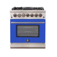 Forno Appliances - Capriasca 4.32 Cu. Ft. Freestanding Gas Range with Convection Oven - Blue Door - Front_Zoom