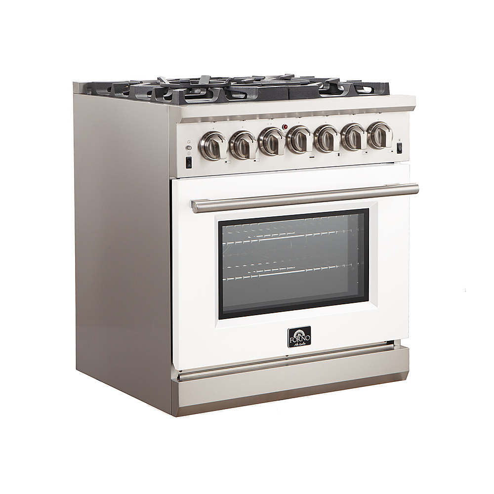 Angle View: Forno Appliances - Capriasca 4.32 Cu. Ft. Freestanding Gas Range with Convection Oven - White Door