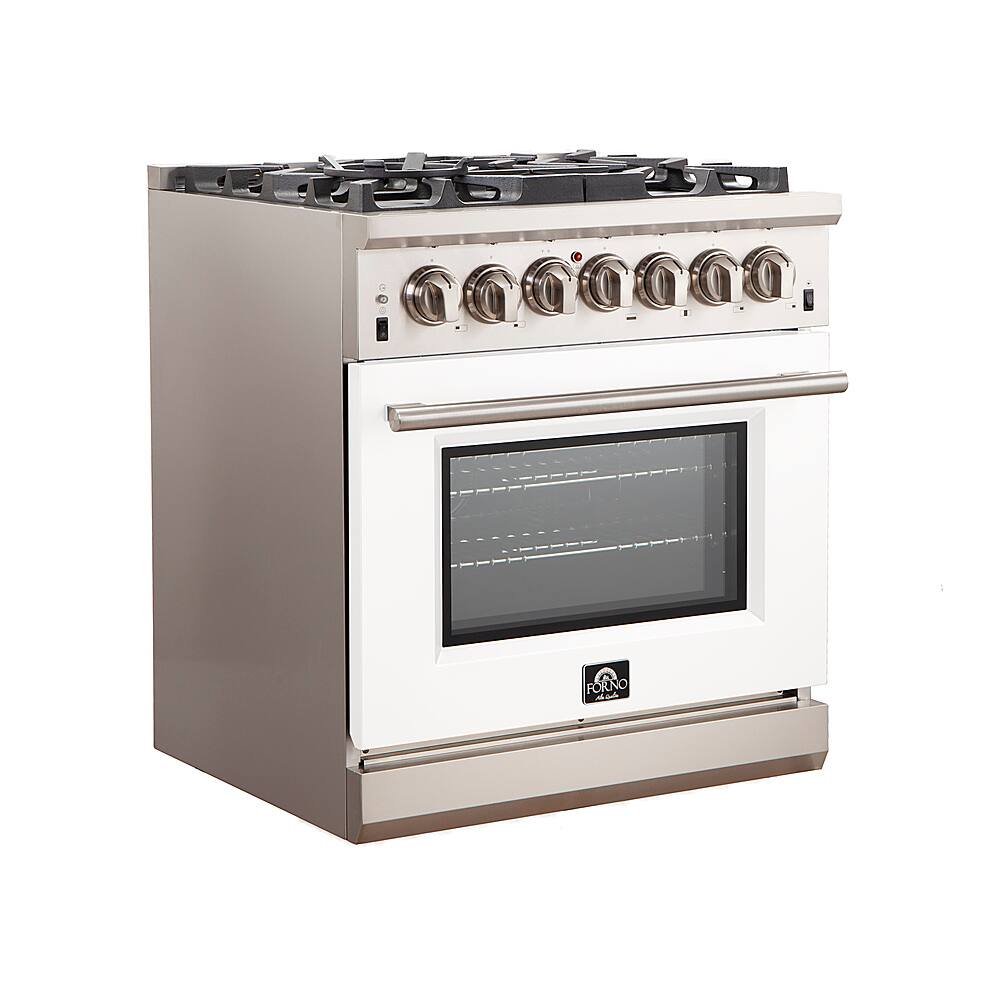 Angle. Forno Appliances - Capriasca 4.32 Cu. Ft. Freestanding Gas Range with Convection Oven - White Door - White.