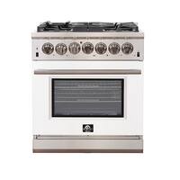 Forno Appliances - Capriasca 4.32 Cu. Ft. Freestanding Gas Range with Convection Oven - White - Front_Zoom