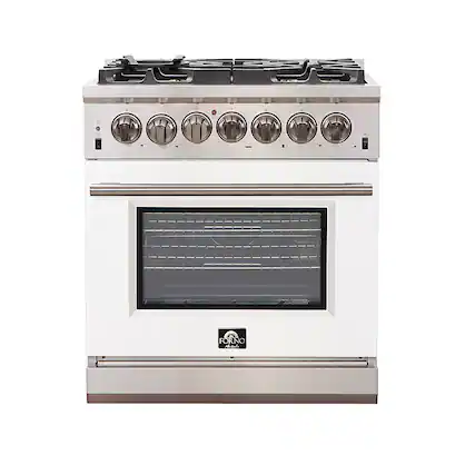 Front. Forno Appliances - Capriasca 4.32 Cu. Ft. Freestanding Gas Range with Convection Oven - White Door - White.