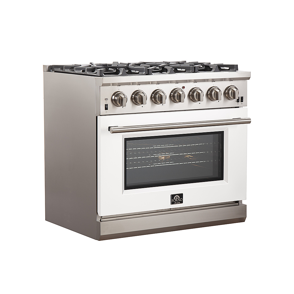 Angle View: Forno Appliances - Capriasca 5.36 Cu. Ft. Freestanding Gas Range with Convection Oven - White Door