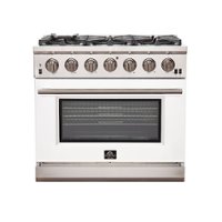 Forno Appliances - Capriasca 5.36 Cu. Ft. Freestanding Gas Range with Convection Oven - White Door - White - Front_Zoom