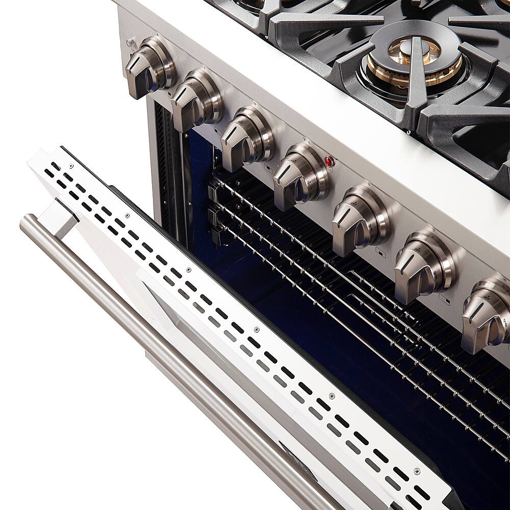 Alt View 11. Forno Appliances - Capriasca 5.36 Cu. Ft. Freestanding Gas Range with Convection Oven - White Door - White.