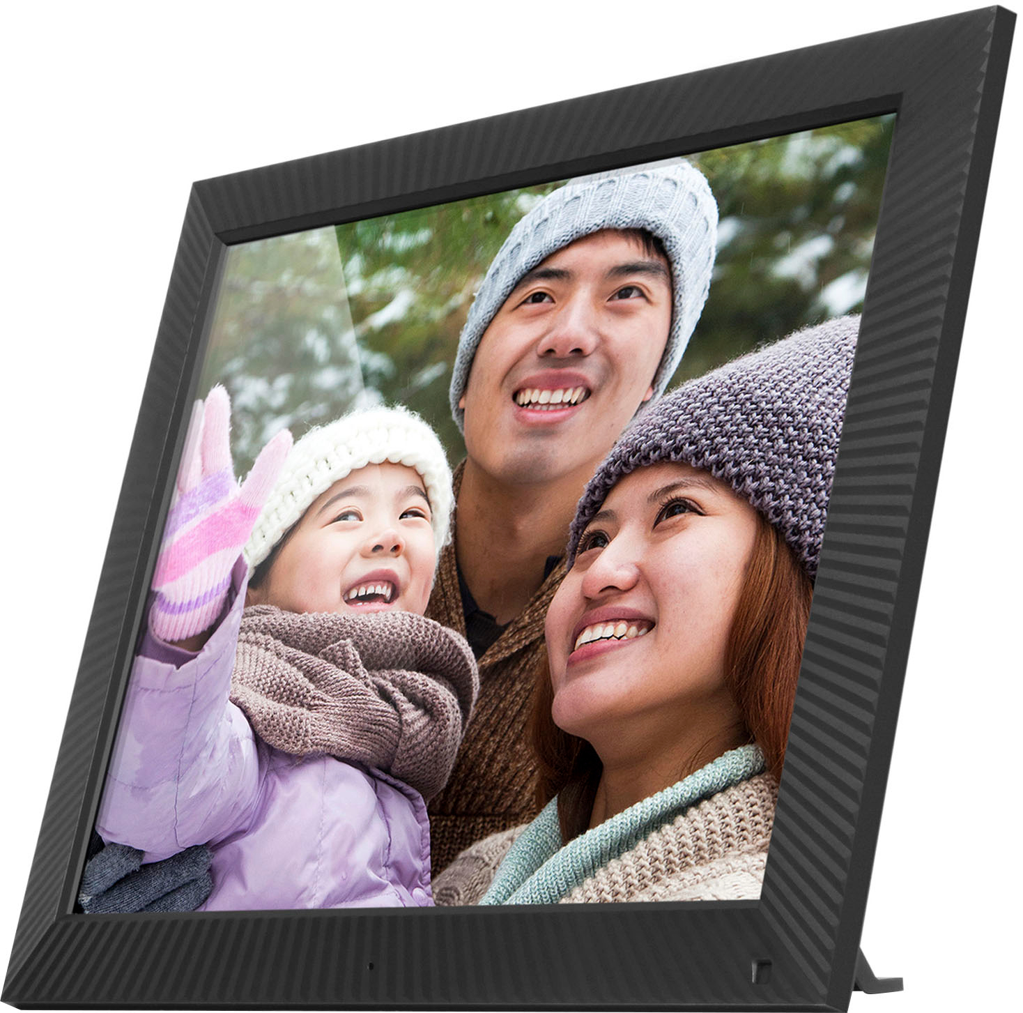 Angle View: Aluratek - 17" Touchscreen LCD Wi-Fi Digital Photo Frame - Black