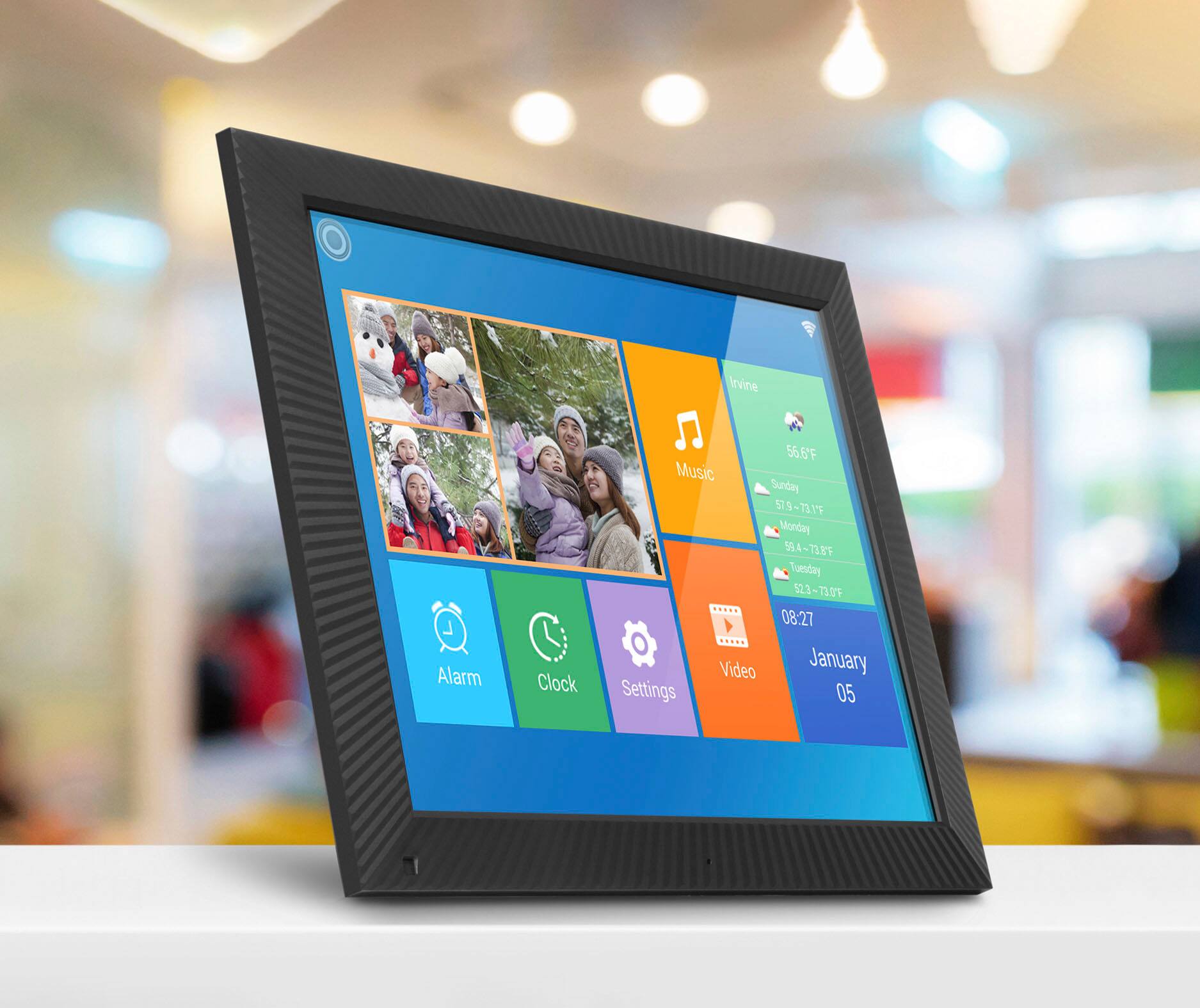 Alt View 16. Aluratek - 17" Touchscreen LCD Wi-Fi Digital Photo Frame - Black.