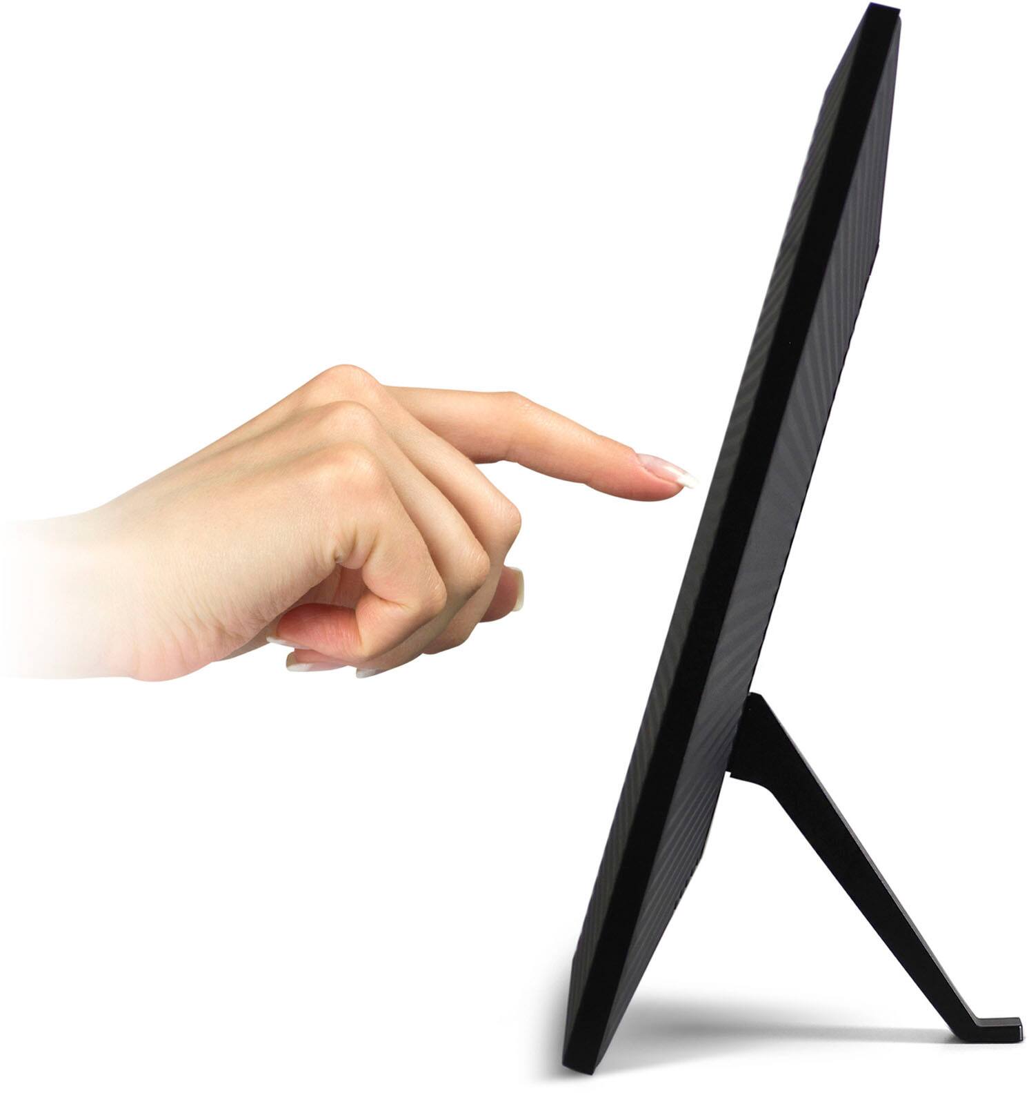 Left. Aluratek - 17" Touchscreen LCD Wi-Fi Digital Photo Frame - Black.