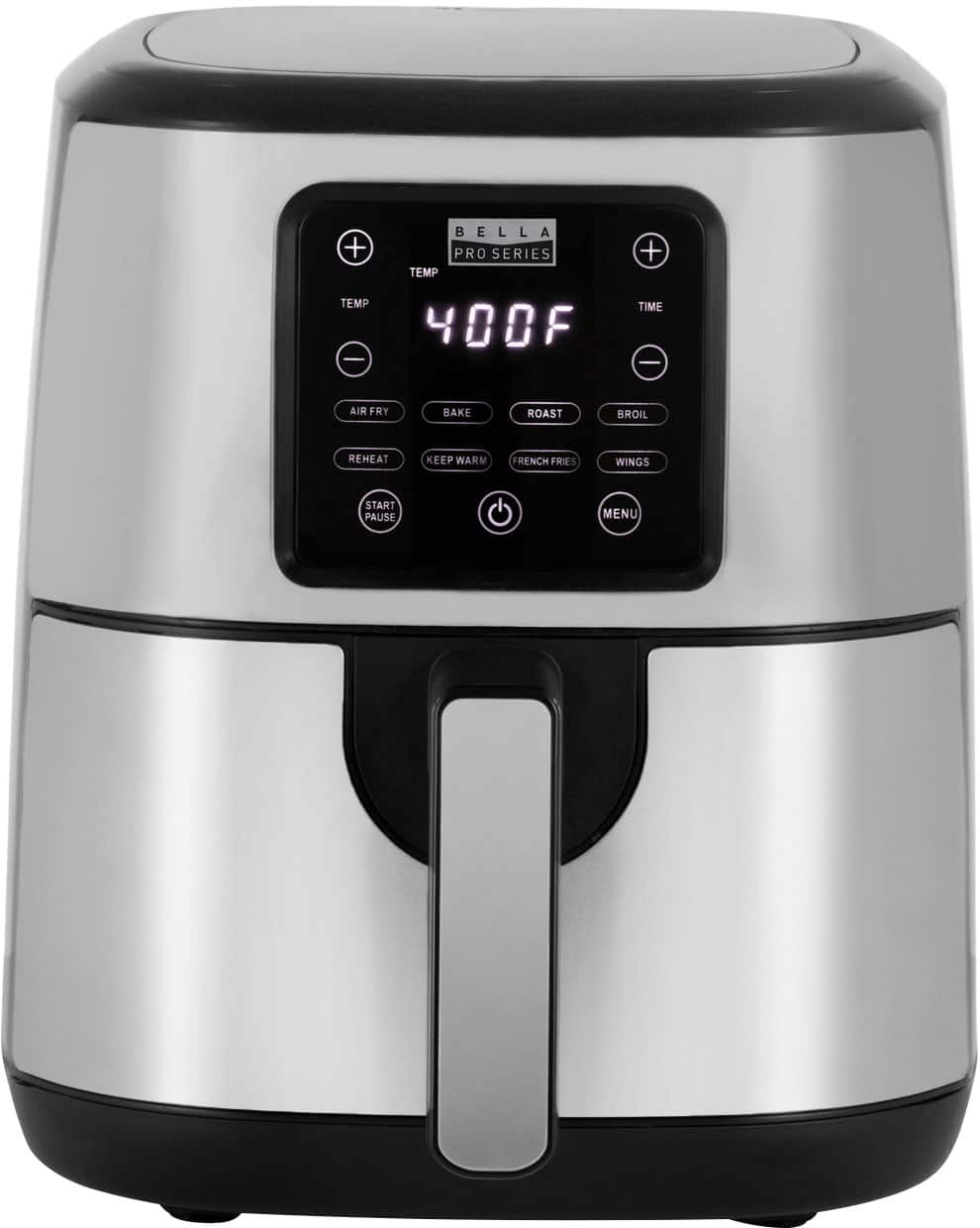 bella PRO - 4.2-qt. Touchscreen Air Fryer - Stainless Steel - Front_Zoom