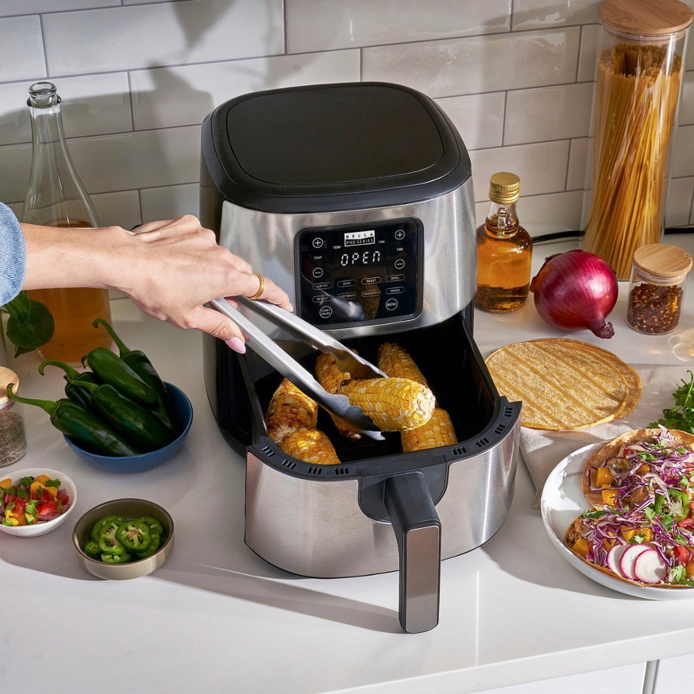 Zoom in on Alt View Zoom 14. Bella Pro Series - 4.2-qt. Digital Air Fryer - Stainless Steel Finish.