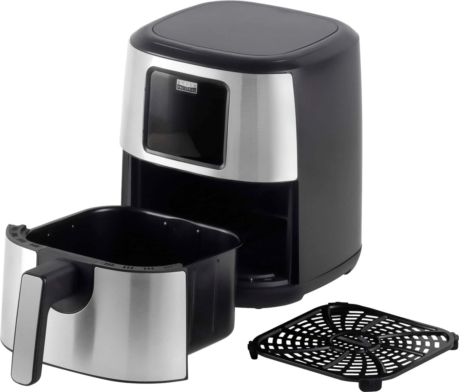 Angle. Bella Pro Series - 4.2-qt. Digital Air Fryer - Stainless Steel Finish.
