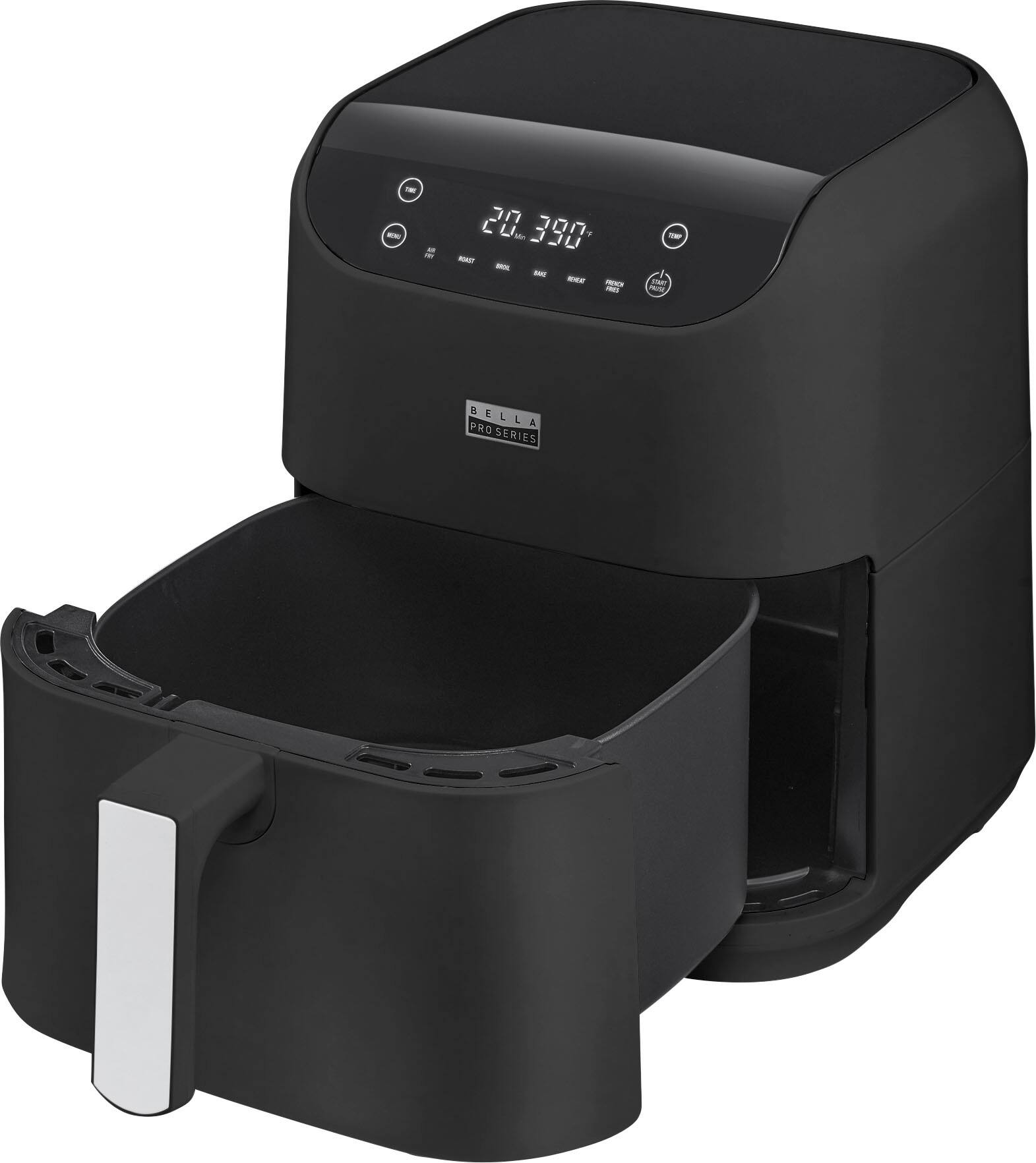 Angle. Bella Pro Series - 6-qt. Digital Air Fryer - Black.