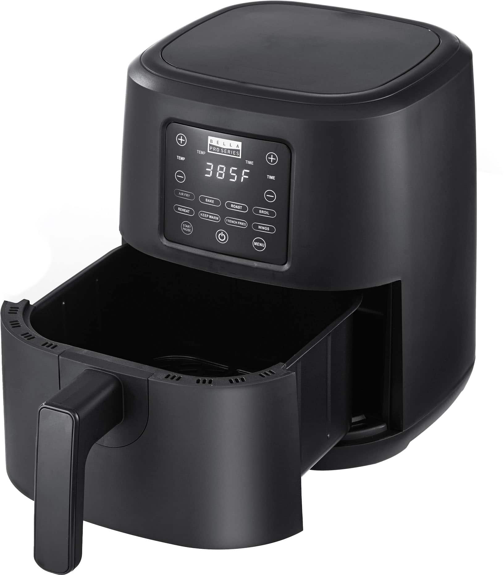 Angle. Bella Pro Series - 4.2-qt. Digital Air Fryer - Black.