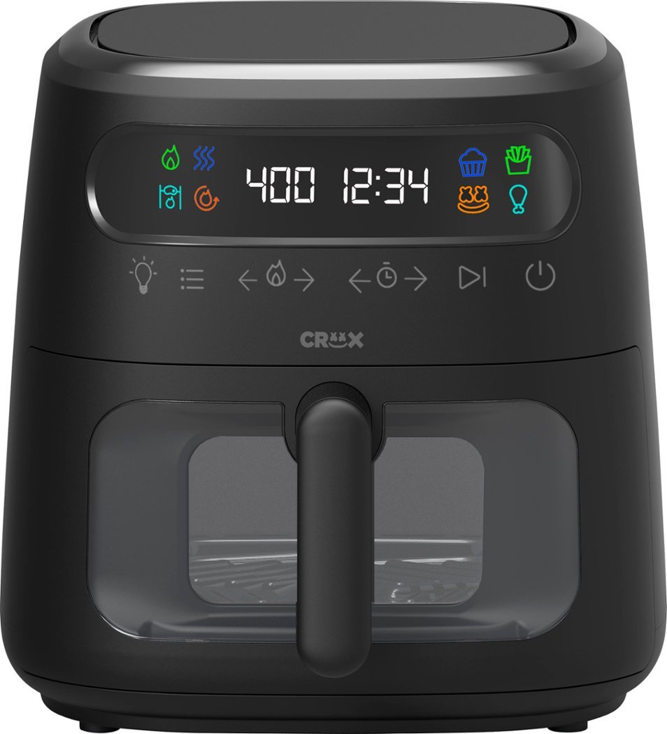 Zoom in on Front Zoom. CRUX - 8-qt. Digital Air Fryer Kit with TurboCrisp - Black.