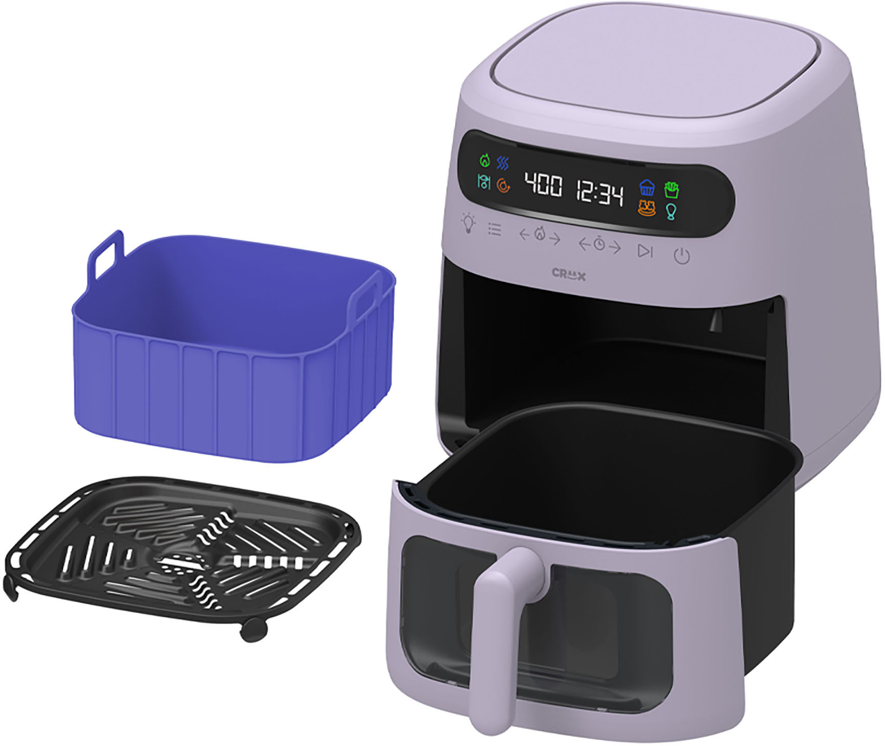 Best Buy: CRUX 8-qt. Digital Air Fryer Kit with TurboCrisp Limited Edition  Lavender 17541