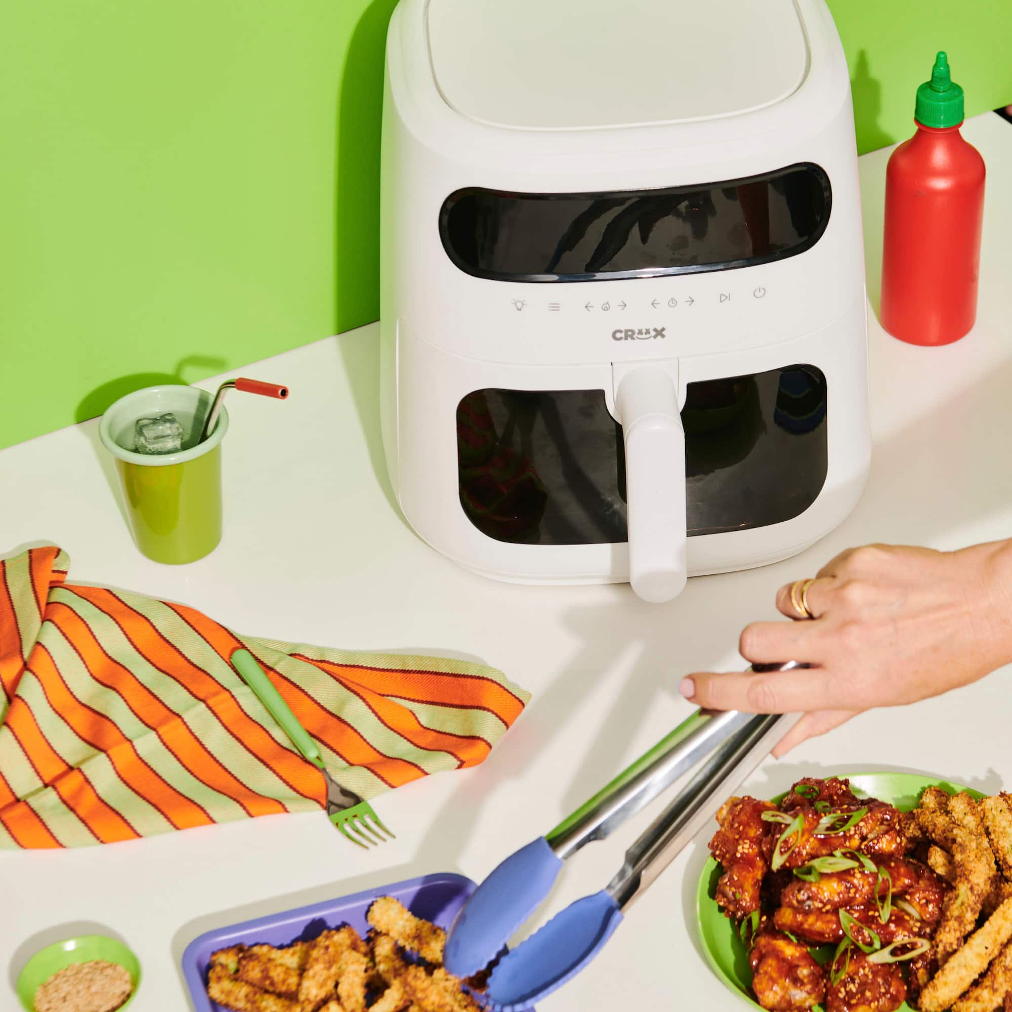 Zoom in on Alt View Zoom 16. CRUX - 8-qt. Digital Air Fryer Kit with TurboCrisp - White.