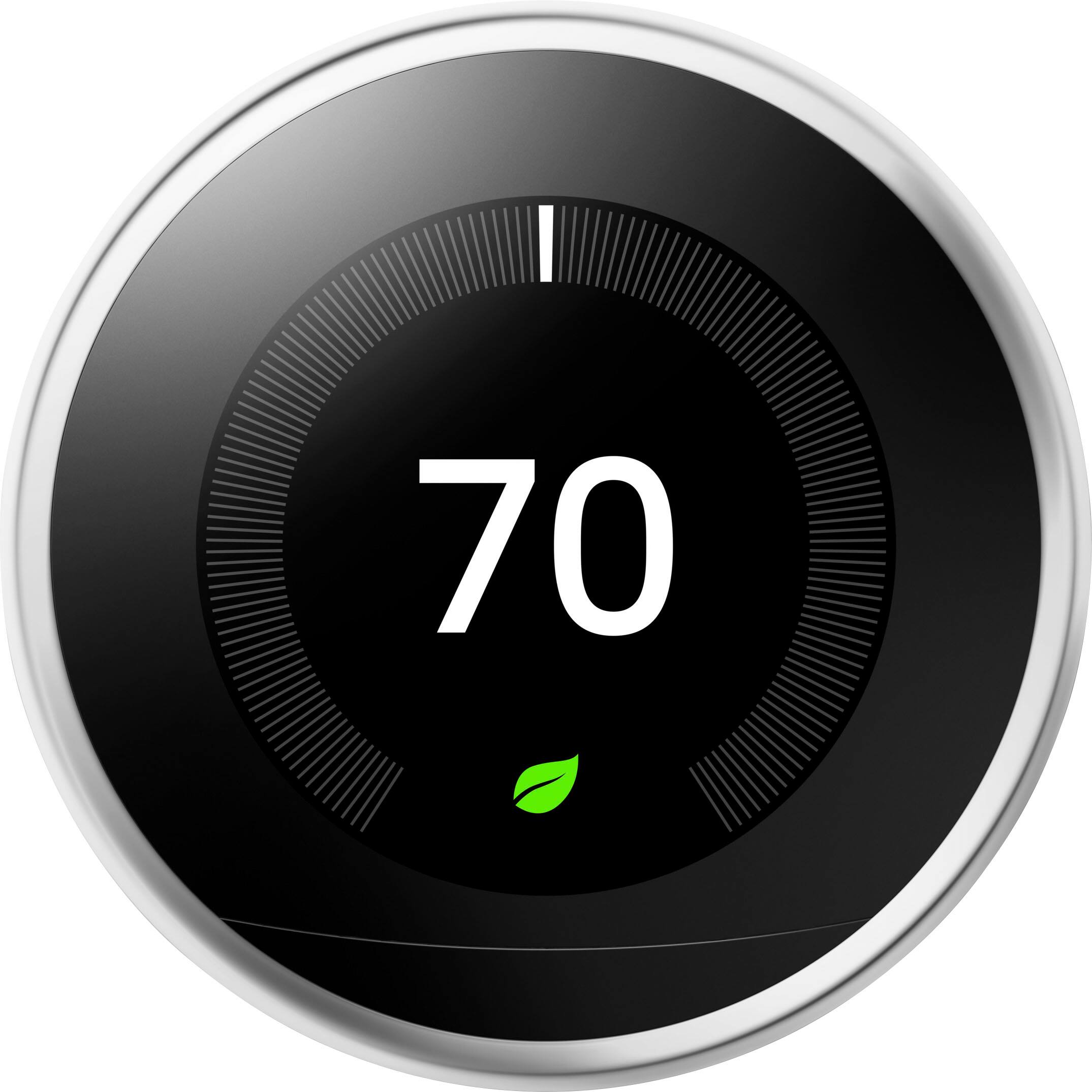 Alt View 13. Google - Nest Learning Smart Wifi Thermostat - Polished Steel.