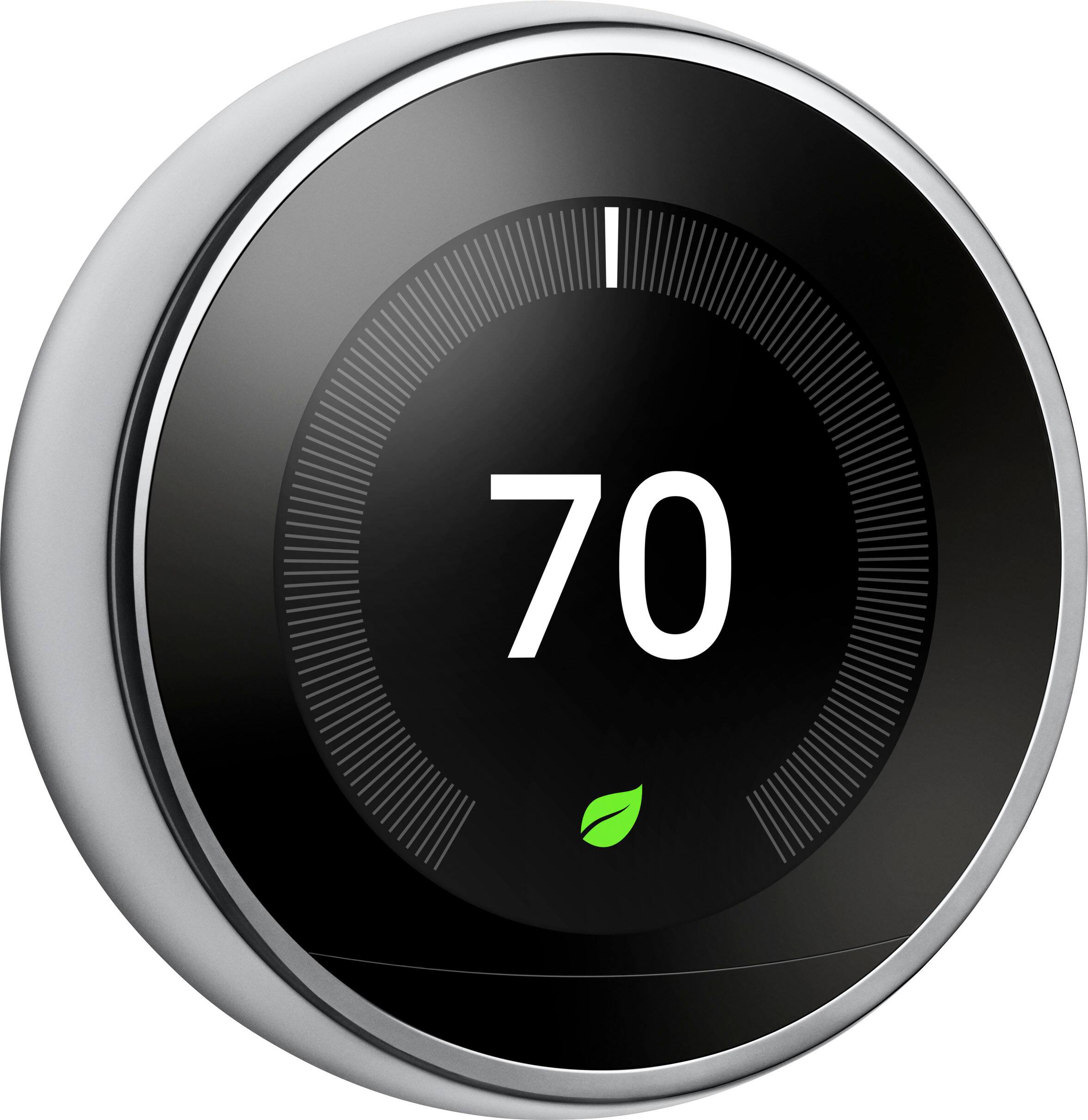 Alt View 11. Google - Nest Learning Smart Wifi Thermostat - Polished Steel.