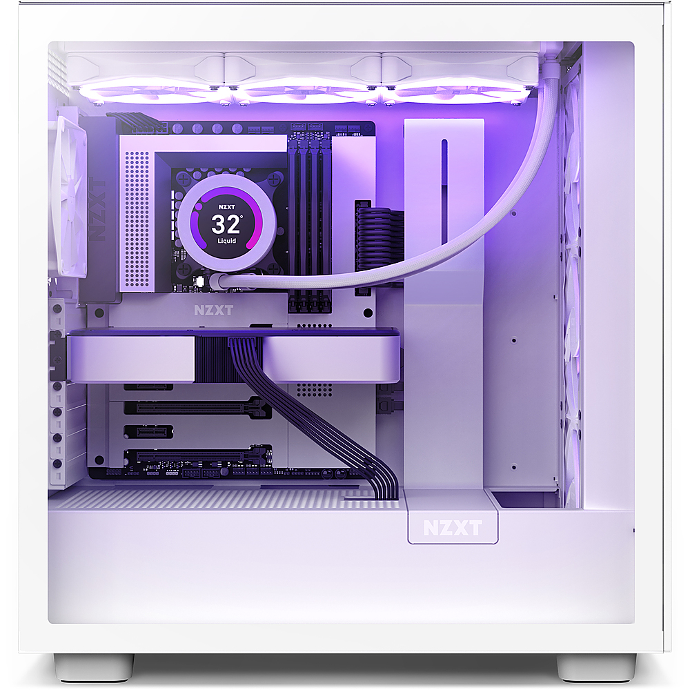 NZXT H7 Flow White - Mid-Tower Airflow PC Gaming Case - Tempered Glass -  Enhanced Cable Management 