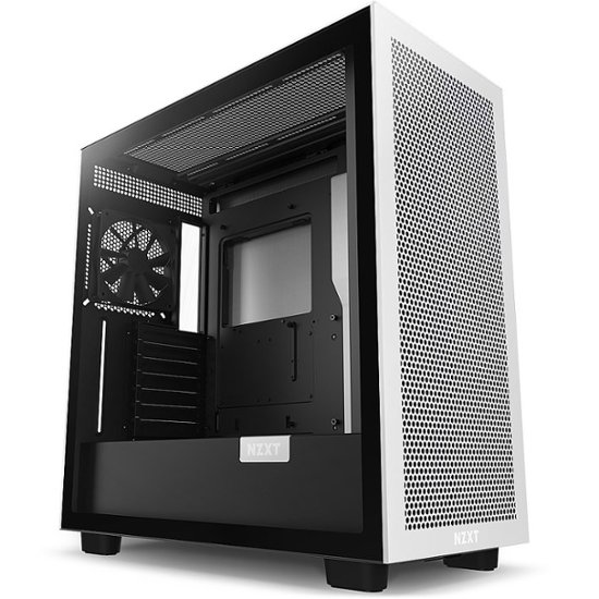Front Zoom. NZXT - H7 Flow ATX Mid-Tower Case - White.