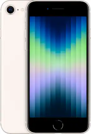 Front. Apple - iPhone SE (3rd Generation) 64GB (Unlocked) - Starlight.