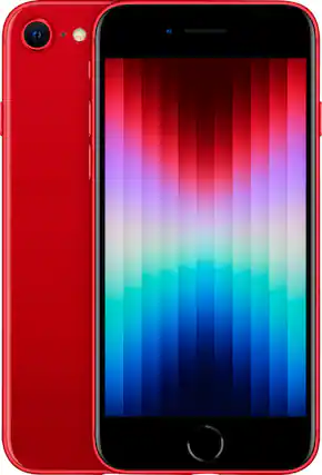 Front. Apple - iPhone SE (3rd Generation) 64GB (Unlocked) - (PRODUCT)RED.
