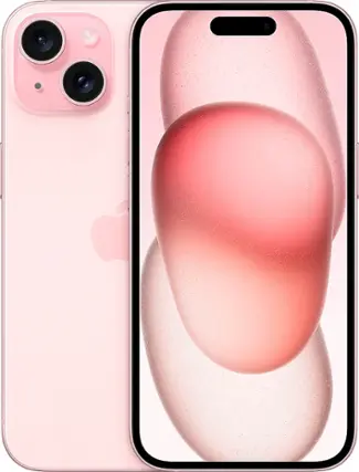 Front. Apple - iPhone 15 128GB (Unlocked) - Pink.