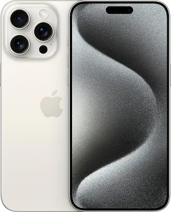 Front. Apple - iPhone 15 Pro Max 256GB (Unlocked) - White Titanium.