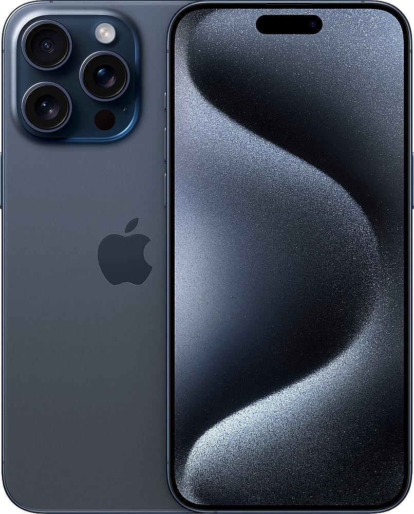 Front. Apple - iPhone 15 Pro Max 256GB (Unlocked) - Blue Titanium.
