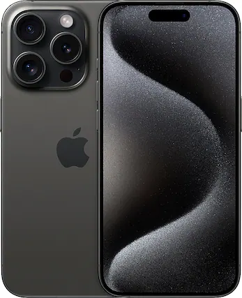 Front. Apple - iPhone 15 Pro 128GB (Unlocked) - Black Titanium.