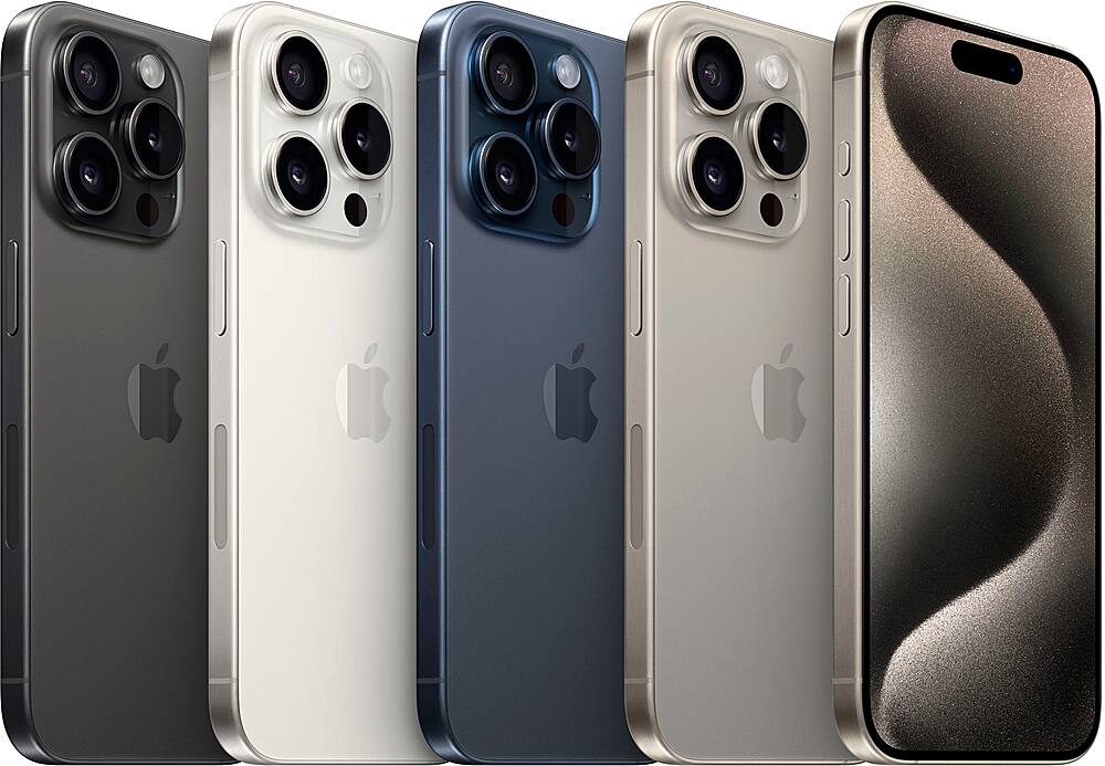 Alt View 15. Apple - iPhone 15 Pro 128GB (Unlocked) - Natural Titanium.