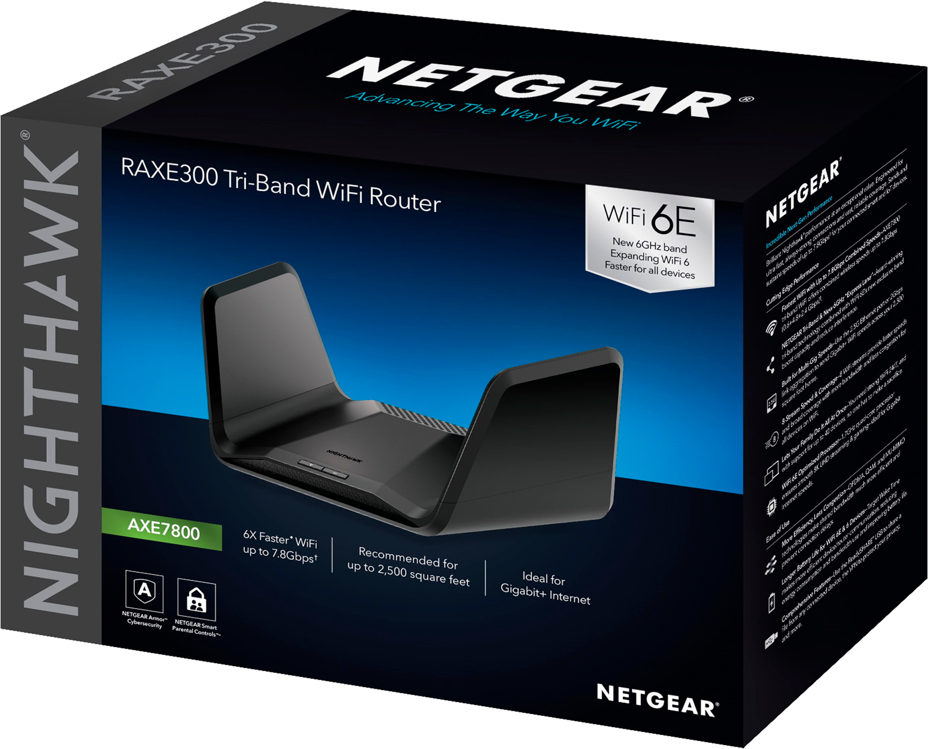 NETGEAR Nighthawk AXE7800 Tri-Band Wi-Fi Router Black RAXE300-100NAS - Best  Buy