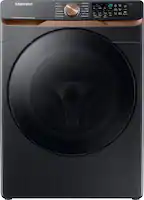 Samsung - 5.0 Cu. Ft. High-Efficiency Stackable Smart Front Load Washer with Steam and Super Speed Wash - Brushed Black - Front_Zoom