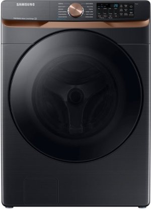 Samsung - 5.0 cu. ft. Extra Large Capacity Smart Front Load Washer with Super Speed Wash and Steam - Brushed Black