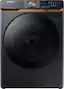 Front. Samsung - 5.0 Cu. Ft. High-Efficiency Stackable Smart Front Load Washer with Steam and Super Speed Wash - Brushed Black.