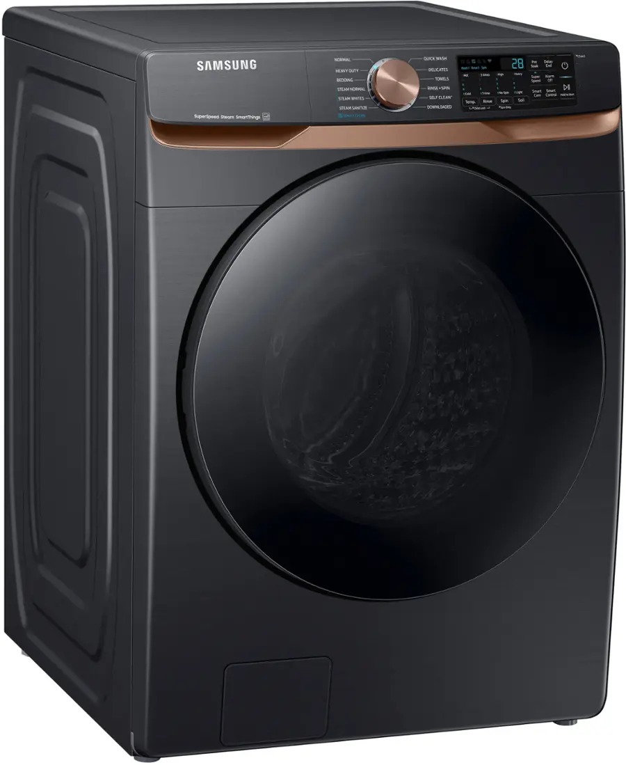 Alt View 12. Samsung - 5.0 Cu. Ft. High-Efficiency Stackable Smart Front Load Washer with Steam and Super Speed Wash - Brushed Black.