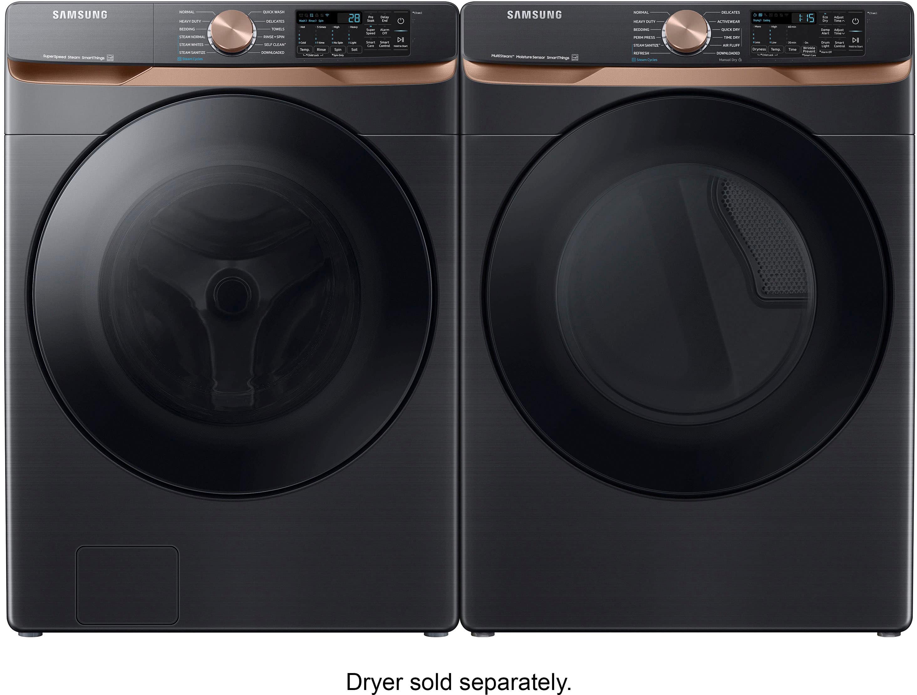 5.0 cu. ft. AddWash™ Front Load Washer in Black Stainless Steel Washer -  WF50K7500AV/A2