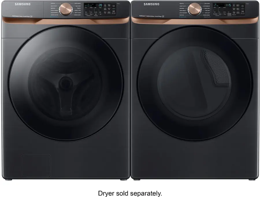 Alt View 16. Samsung - 5.0 Cu. Ft. High-Efficiency Stackable Smart Front Load Washer with Steam and Super Speed Wash - Brushed Black.