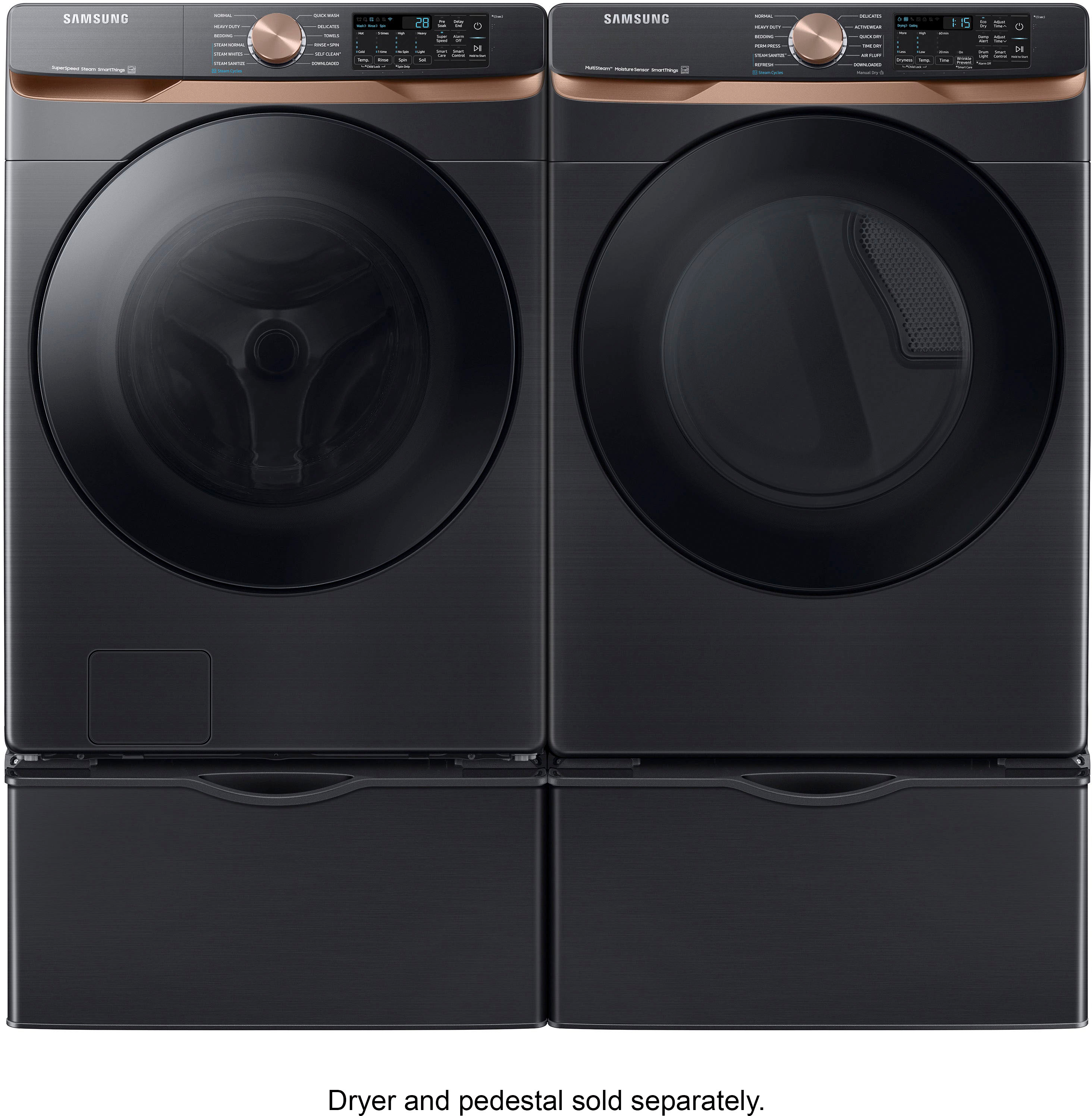 Samsung 5.0 Cu. Ft. High-Efficiency Stackable Smart Front Load Washer with  Steam and Super Speed Wash Brushed Black WF50BG8300AVUS - Best Buy