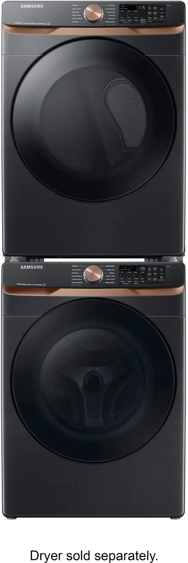 Alt View 18. Samsung - 5.0 Cu. Ft. High-Efficiency Stackable Smart Front Load Washer with Steam and Super Speed Wash - Brushed Black.