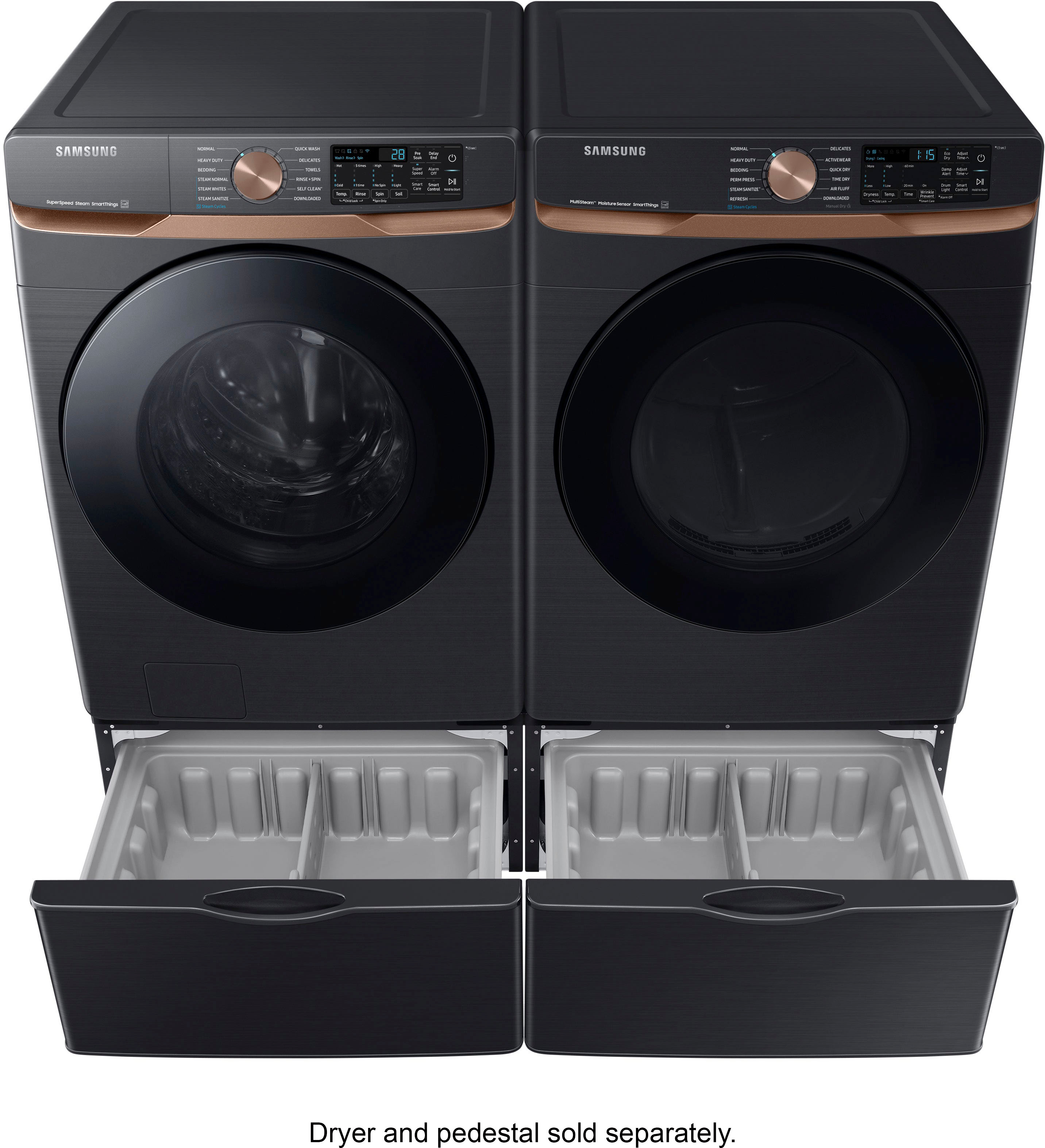 Samsung 5.1 Cu. Ft. High-Efficiency Stackable Smart Front Load Washer with  Vibration Reduction Technology+ Brushed Black WF51CG8000AV - Best Buy