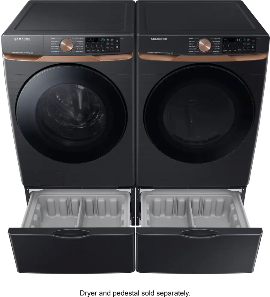 Alt View 20. Samsung - 5.0 Cu. Ft. High-Efficiency Stackable Smart Front Load Washer with Steam and Super Speed Wash - Brushed Black.