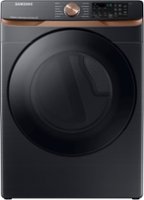 Samsung - 7.5 Cu. Ft. Stackable Smart Electric Dryer with Steam and Sensor Dry - Brushed Black - Front_Zoom