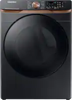 Samsung - 7.5 Cu. Ft. Stackable Smart Electric Dryer with Steam and Sensor Dry - Brushed Black - Front_Zoom